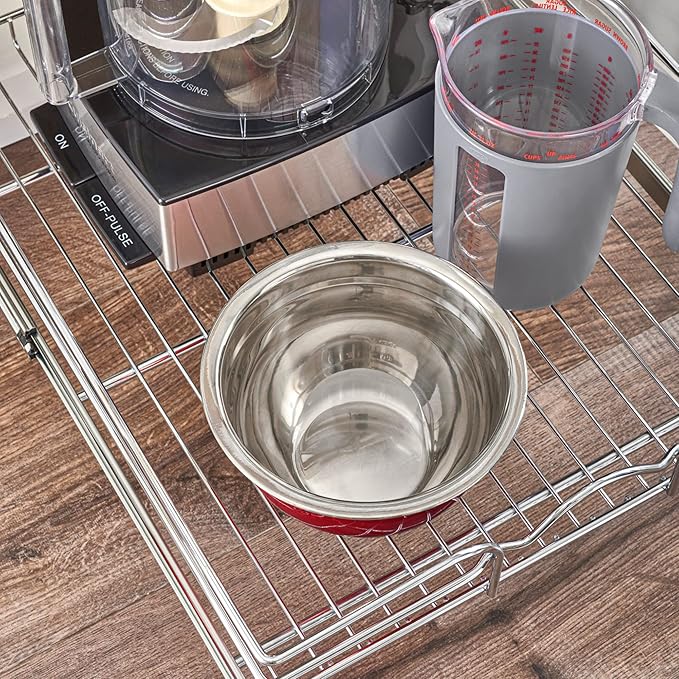 Rev-A-Shelf Kitchen Cabinet Pullout Shelf and Drawer Organizer Slide Out Pantry Storage Basket in Multiple Sizes, 18 x 22 In, 5WB1-1822CR-1