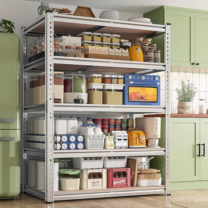 REIBII 2020LBS Garage Shelving Heavy Duty Metal Shelving 5 Tier Storage Shelves, Metal Shelves for Basement, Warehouse, Pantry, Closet, Kitchen, 72" H x 35.55" W x 16" D, Galvanized, 3 Pack