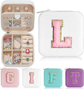 Parima Travel Jewelry Case - Ring, Necklace, Earring Organizer Box With Initial L in White