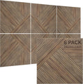 TO-TH Acoustic Panels for Wall and Ceiling - 6 Pack 2'x2'x0.4,Self-Adhesive 3D UV Printing Decorative Wall Panels with Wood Look,Natural Walnut