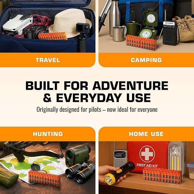 Storacell by Powerpax AAA Battery Storage Caddy, Orange - Holds 24 Batteries (Not Included)