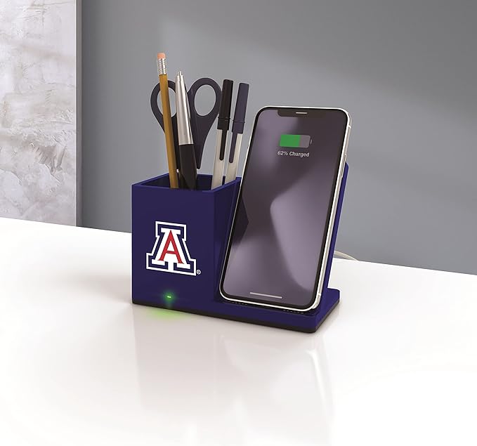 SOAR NCAA Unisex Cell Phone Wireless Charging Stand and Desktop Organizer