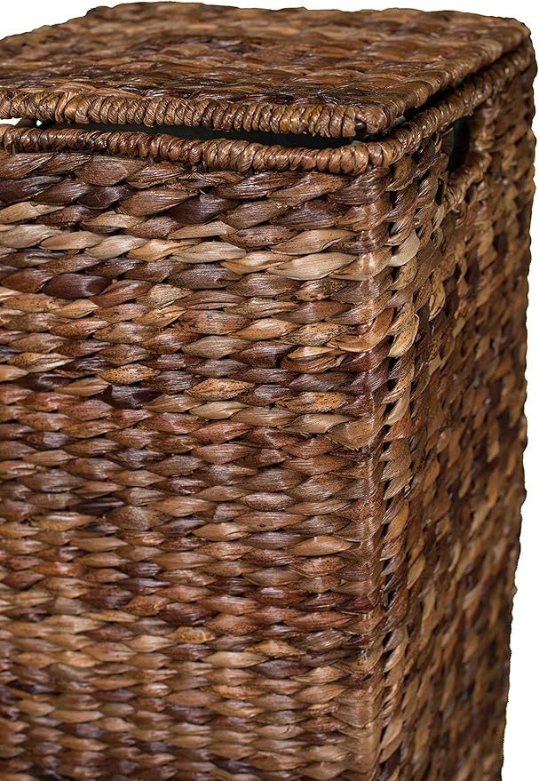 BIRDROCK HOME Seagrass Square Laundry Hamper with Removable Bag - Handwoven with Durable Abaca Fibers - Long Lasting Laundry Bin Storage for Dirty Clothes - Organizer Basket Use for Bedroom & Bathroom