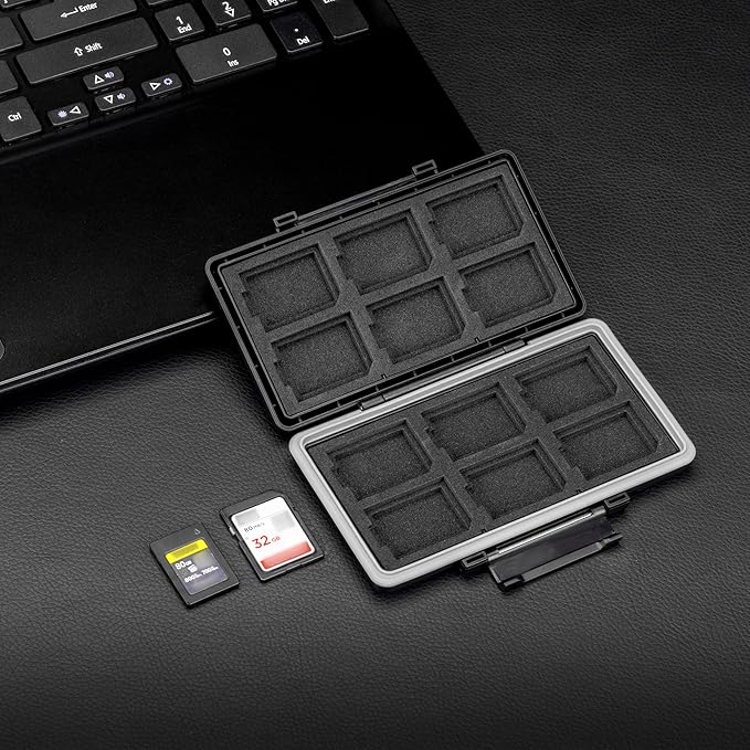 CFexpress Type A Card SD Card Holder Case Storage, Water-Resistant Shockproof Memory Card Organizer Box for 12 SD Card, 12 CFexpress Type-A Card for Sony A7RV A7SIII A7IV A7R5 A1 A9M3 FX3 FX6 FX30 FR7
