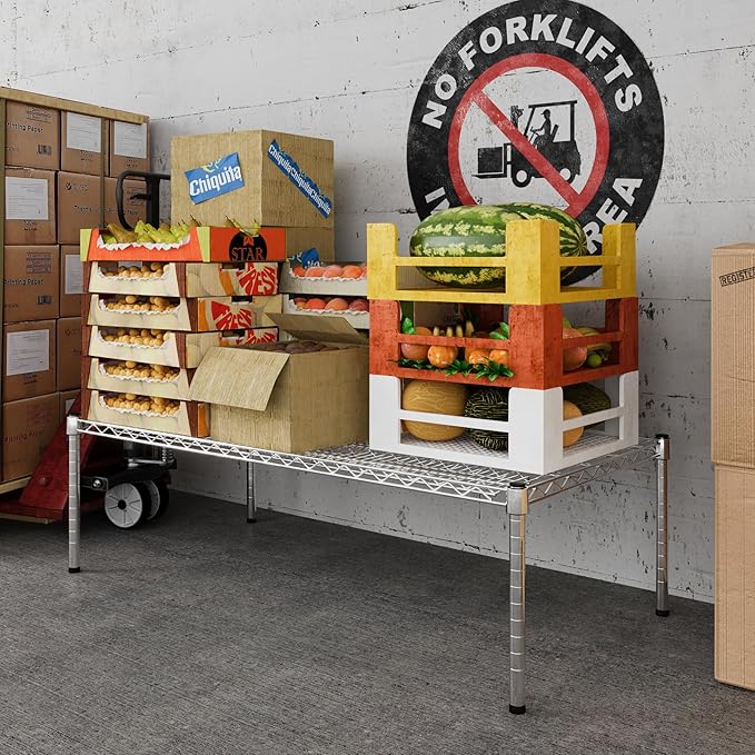 24" Deep x 48" Wide x 14" Height Wire Shelving Kit | 1-Tier | NSF Commercial Storage Rack Unit