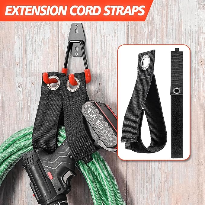 20 Pack Heavy Duty Garage Hooks,Solid Steel Wall Mount Hangers,with Anti-Slip Coating,for Hanging and Organising Ladder,Bike,Ropes,Broom,Garden,Yard and Power Tools