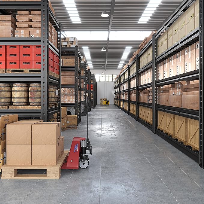 REIBII 48" W Garage Shelving 3000LBS Metal Shelving Heavy Duty Storage Shelves Adjustable Metal Shelf 5 Tier Pantry Shelves for Warehouse Garage Basement Pantry 48" W x 24" D x 72" H