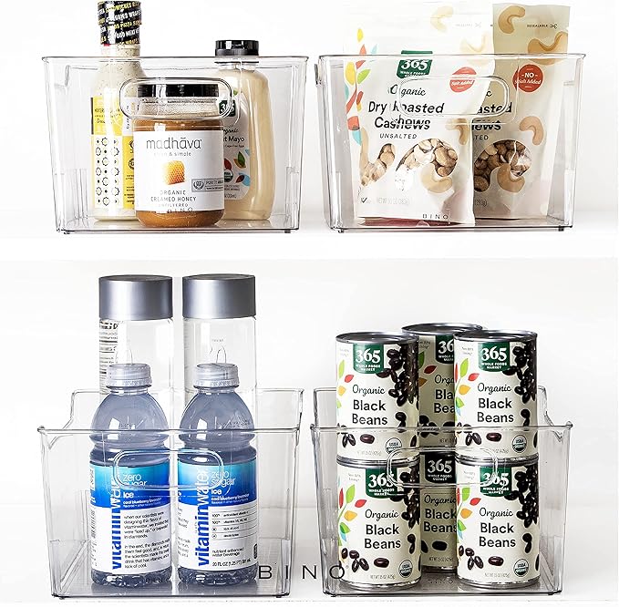 BINO | The Lodge Collection | Plastic Storage Bins - 2 Pack | Multi-Use Organizer With Built-In Handles | BPA-Free | for Pantry, Home, Fridge, and Freezer Organization