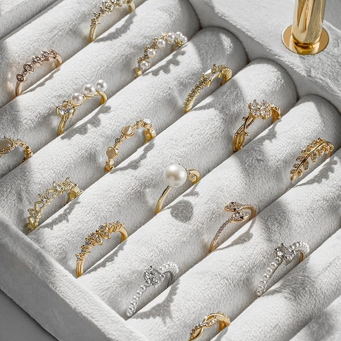3 Tier Bracelet Holder Display - Detachable T Bar White Velvet Bracelet Holder, Jewelry Holder Organizer for Bracelet, Necklace, Watches, Rings