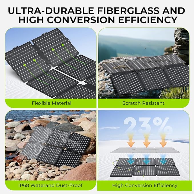 Portable Solar Generator, 300W Portable Power Station with Foldable 60W Solar Panel, 110V Pure Sine Wave 296Wh Lithium Battery Pack for Home Use RV Van Outdoor Camping, Foldable Panel included