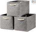 HNZIGE Shelf Baskets for Storage(3 Pack) Storage Bins Fabric Storage Baskets for Shelves,Baskets Set for Organizing Clothes,Nursery,Laundry(Gray,15" x 11" x 9.5")
