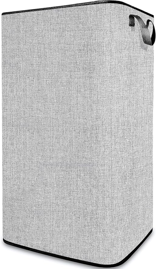 SNIGJAT Large Laundry Hamper, Tall Laundry Hamper with Sturdy Handles, Collapsible Dirty Clothes Basket for Bedroom, Rectangular Sturdy Large Clothes Basket for College, Dorm, Towels, Toys, 80 L