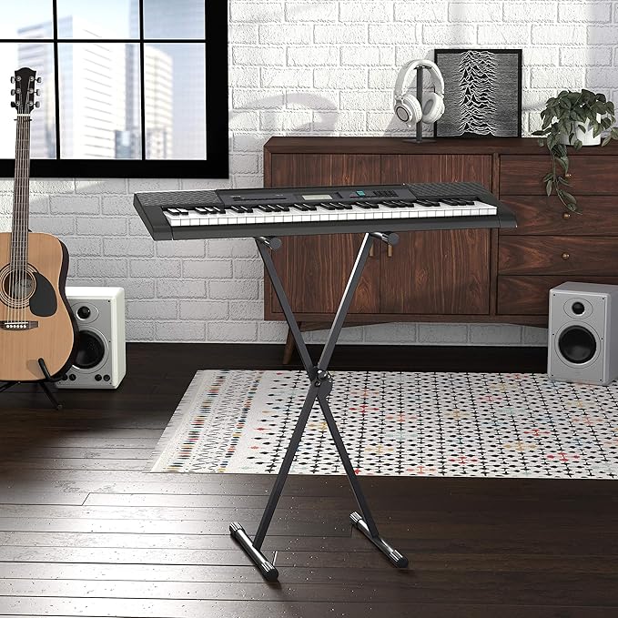 Amazon Basics Keyboard and Piano Stand, Adjustable Height, Portable Single-X-Shape, Black