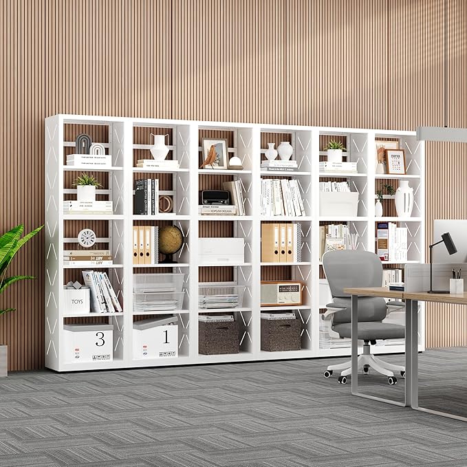 Narrow Bookshelf,5 Tier Bookcase,55" White Metal Small Bookshelf with Adjustable Feet and Adjustable Shelves,Home Office Bookcase Shelf Storage Organizer for Living Room、Kitchen