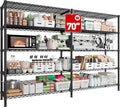 REIBII 70" W Storage Shelves Load 1600LBS,Metal Shelving 5-Tier Wire Shelving Unit Garage Shelving for Storage Adjustable Metal Shelves for Pantry Kitchen Garage Commercial, 70" W*15.8" D*72.4" H