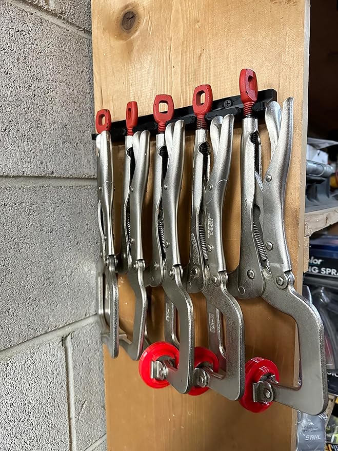 Five Slot Air Tool Holder/Wall Mount Storage for Garage and Workshop Organization