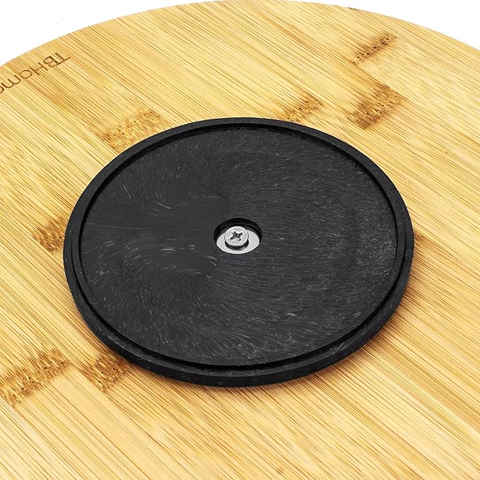 TB Home Lazy Susan Organizer for Cabinet, Pantry or Tabletop – 10" Bamboo Turntable for Kitchen, Counter or Spice Rack Storage