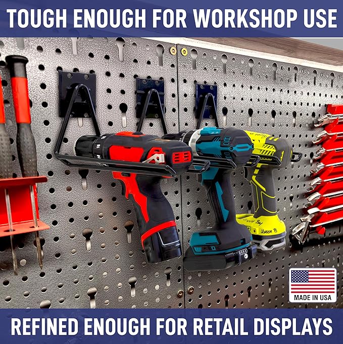 Victory Display Heavy Duty Garage Hooks | for Tools, Ladders, Garden Equipment | Fits Pegboard & Slatwall | Storage Hook for Hanging | Shed Wall Organizer for Tool Rack, Garage Wall Hangers | 3-Pack