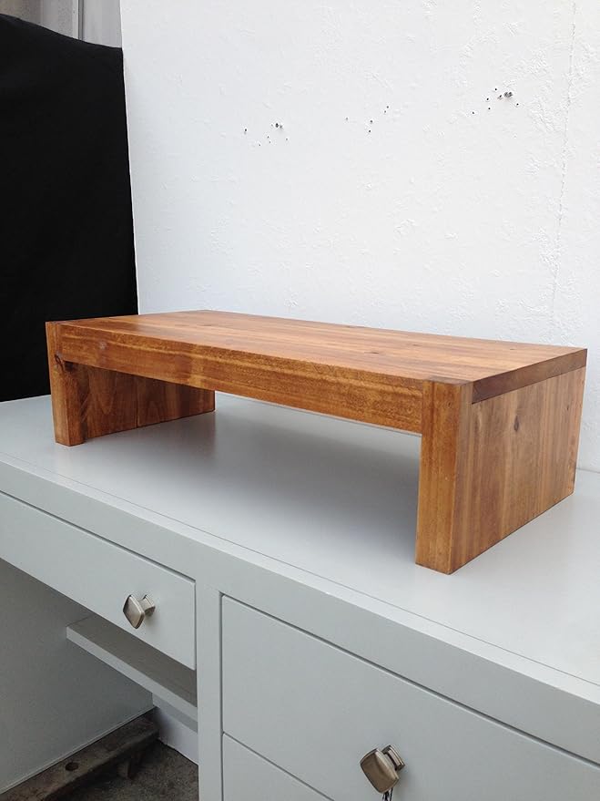 Ideas to Home Computer Monitor Riser Solid Albus Wood (15" W x 10" D x 5" H, Cherry)