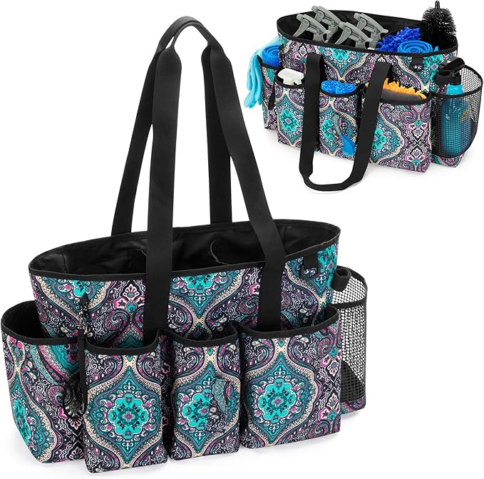 LoDrid Professional Cleaning Tote Caddy for Cleaning Supplies, Cleaning Bag Organizer with Dividers and Handle Strap for Housekeepers Work, Totem, (Bag Only)