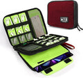 Luxtude Electronic Organizer Travel Case Large, Cord Organizer Travel, Large Cable Organizer Bag, Tech Bag for Cable Storage/Cord Storage/iPad Pro(up to 11")/Wall Charger/Electronic Accessories, Red