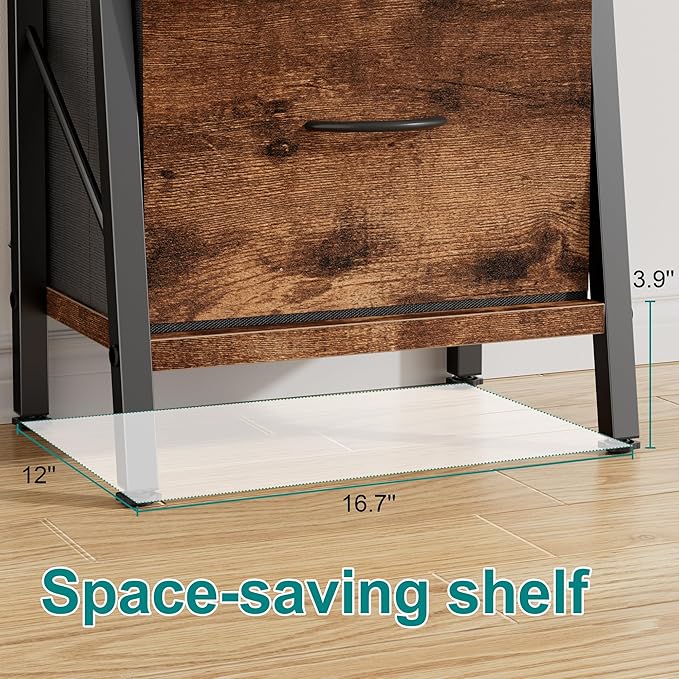 Vongrasig Ladder Bookshelf with Drawer, 5 Tier Industrial Bookcase Display Shelf, Tall Narrow Bookcase Corner Freestanding Rack Storage Organizer for Home Office, Living Room