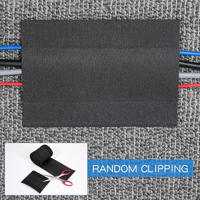 WILLBOND Carpet Cord Cover Cable Protector Floor Cover Cable Protector Management Only for Commercial Office Carpet(59.06 ft,Black)