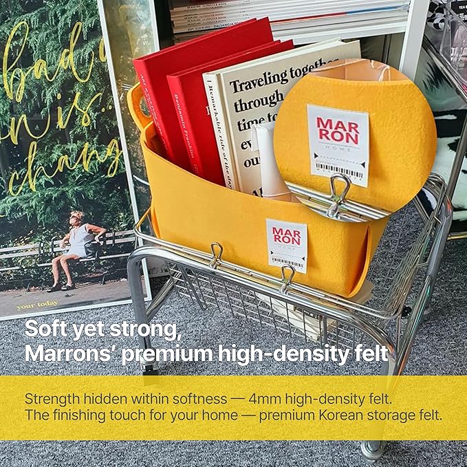 Collapsible Felt LIGHTBLUE Storage Bin Large 14.6"x9.4"x9.4" – Foldable Basket with Handles for Closet, Laundry Room Organization, Toy Storage, Decorative Storage Bins for Shelves, Nursery