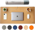 Nordik Leather Desk Mat Cable Organiser (Champagne Beige 89 X 43 cm) Premium Extended Mouse Mat for Home Office Accessories - Non-Slip Vegan Leather Desk Pad Protector & Desk Blotter Pad