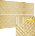 TO-TH Acoustic Wall Panels,6 Pack Total Size 72 x 48 Inches,Self-Adhesive Decorative Acoustic Panels for Wall and Ceiling,3D UV Printing with Wood Look,Natural Oak