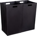 Internet's Best Collapsible Laundry Hamper - Set of 2 - Dirty Clothes Sorter with Handles - Magnetic Side - Easy Storage - Folding - Black