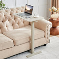 Overbed Table with Hidden Wheels, Height Adjustable Medical Bed Table Hospital Bedside Table, 28" W x 16" D Rolling Laptop Standing Desk for Home & Office, Greyish White