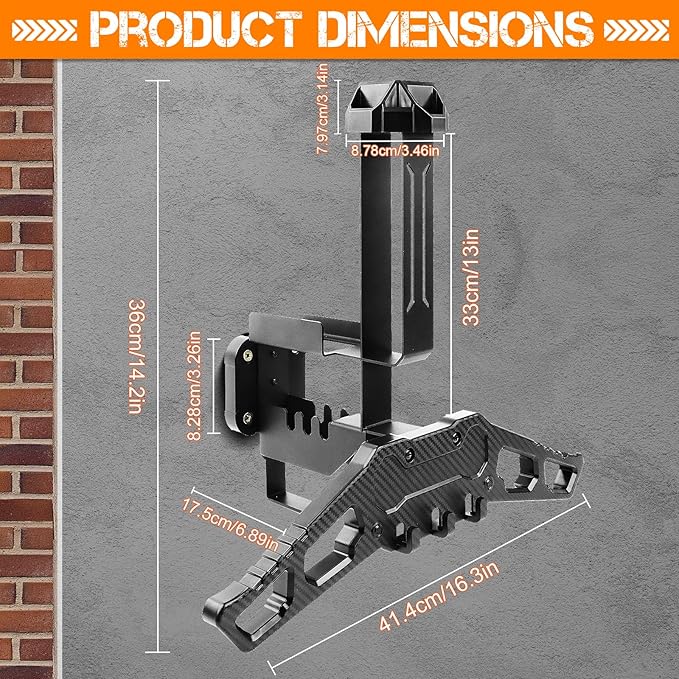HLOGREE Motorcycle Helmet Holder Rack Wall Mount, Tactical Equipment, Metal Helmet Holder Mount with Hooks, 88lbs Load Capacity, for Motorcycles, Baseballs, Rugby, Military Equipment