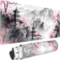Japanese Cherry Blossom Large Mouse Pad,Gaming Keyboard Desk Pad,Extended Mouse Mat Non-Slip Rubber Base with Stitched Edges for Office Game Home XL 31.5"x11.8"