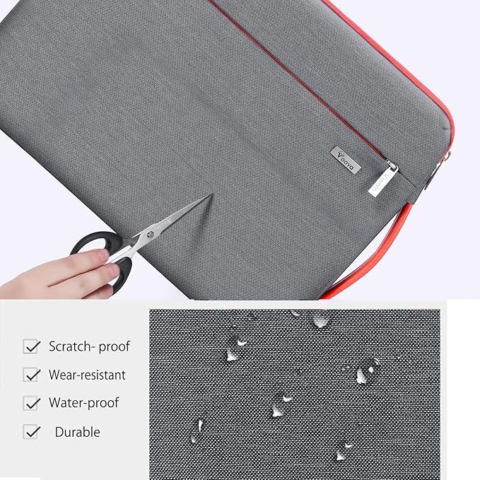 Voova Laptop Sleeve Case 15.6 16 Inch with Handle, 360° Protective Waterproof Slim Computer Bag Cover Compatible with MacBook Pro M2/M3/M4 16, HP Acer Lenovo Yoga ThinkPad Asus Laptop, Grey