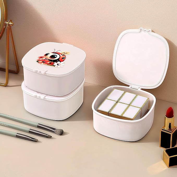 Small Hair Accessories Organizer Box For Girls Kids Teens Women, Hair clips/Ties/bands/pins/barrettes/scrunchies Organizer and Storage! (Ladybugs)