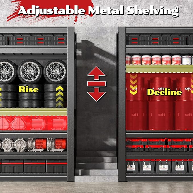 55.1" W Metal Shelving 6 Tier Garage Shelving 3660LBS Storage Shelves Adjustable Garage Shelves Industrial Metal Shelf for Basement Warehouse Shop Supermarket 55.1" W x 25.8" D x 84.1" H