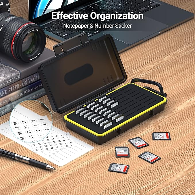 40 Slots Durable Memory Card Case Holder Organizer Keeper Water-Resistant Protector for SD SDHC SDXC Cfexpress Type A Camera Memory Card for Sony PSV PS Vita for Nintendo Switch Game Cards Storage