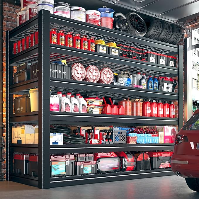 55.1" W Metal Shelving 6 Tier Garage Shelving 3660LBS Storage Shelves Adjustable Garage Shelves Industrial Metal Shelf for Basement Warehouse Shop Supermarket 55.1" W x 25.8" D x 84.1" H