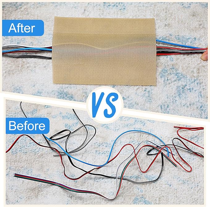 WILLBOND Carpet Cord Cover Cable Protector Floor Cover Cable Protector Management Only for Commercial Office Carpet(9.84 ft,Khaki)
