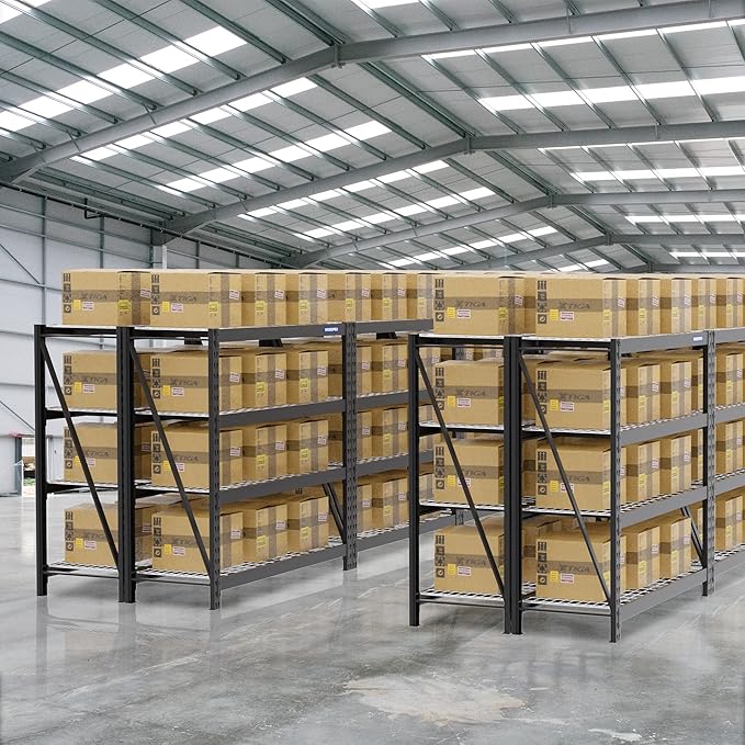 WORKPRO 68" Ultra Wide 4-Tier Metal Garage Shelving Unit, 68"W x 24"D x 65"H, 7200 LBS Capacity, Heavy Duty Storage Utility Rack, Industrial Adjustable Shelves for Shop Warehouse Basement, Pack of 2