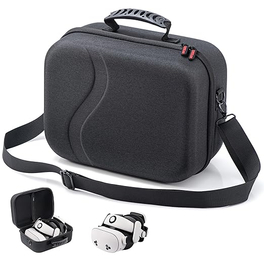 Large Hard Travel Case for Meta Quest 3/Quest 3S, Compatible with BOBOVR S3 Pro/Kiwi Design Battery Head Strap, Controllers & Accessories, Portable Carrying Case for Oculus Quest 3/3S Black