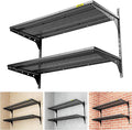 1pack×2 Tier 1.3x3ft Garage Shelving Wall Mounted, 400 lbs Load Capacity,15.6x36inch per Shelf Height Cassette Adjustable Floating Shelves, Black