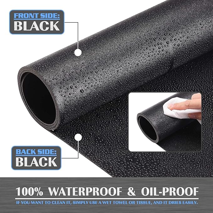 K KNODEL Large Office Leather Desk Mat, Mouse and Keyboard Pad, Computer and Laptop Mat, Desktop Protector and Cover, Writing Pad and Blotter (31.5"x15.7", Black)