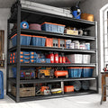 REIBII 84.1" H Garage Shelving, 3500LBS Storage Shelves Heavy Duty, Adjustable 6-Tier Metal Shelving for Commercial, Warehouse, Basement, Garage,Shop, 55.1" W x 25.8" D x 84.1" H