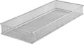 YBM HOME Silver Mesh Drawer Cabinet and or Shelf Organizer Bins, School Supply Holder Office Desktop Organizer Basket 1611s (1, 6x15x2 Inch)