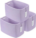 Cotton Rope storage Basket Bins Woven Basket for Organizing Shelves 15X10X9.3" Rectangle Decorative Baskets For storage Clothes Toys Books Towels Nursery basket organizer 3 pack purple or lavender