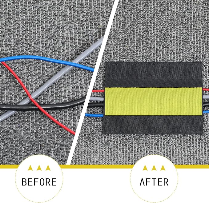 WILLBOND Carpet Cord Cover Cable Protector Floor Cover Cable Protector Management Only for Commercial Office Carpet(98.43 ft,Yellow and Black)